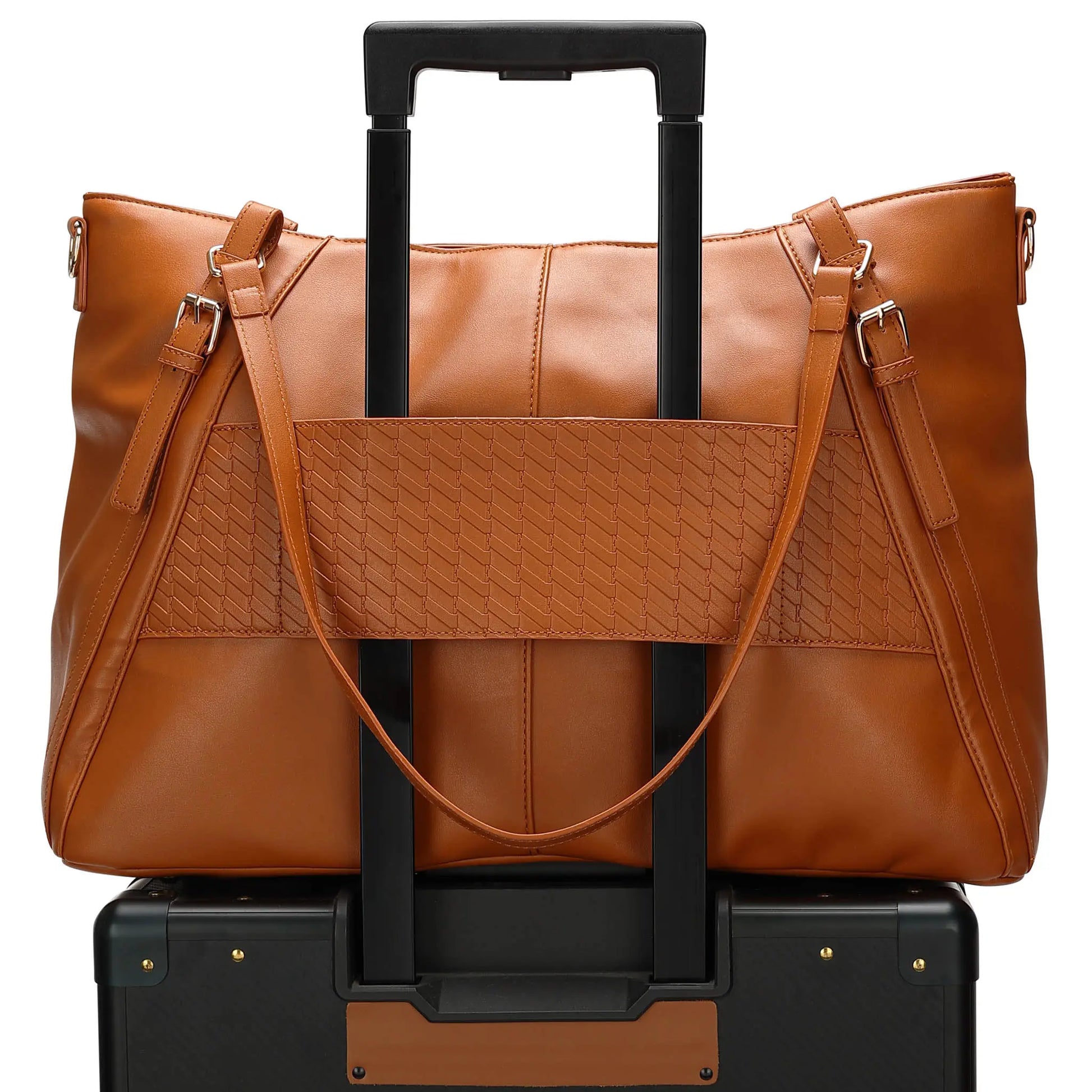 Leisure Luxe 33L Vegan Leather Weekender Tote Bag-1