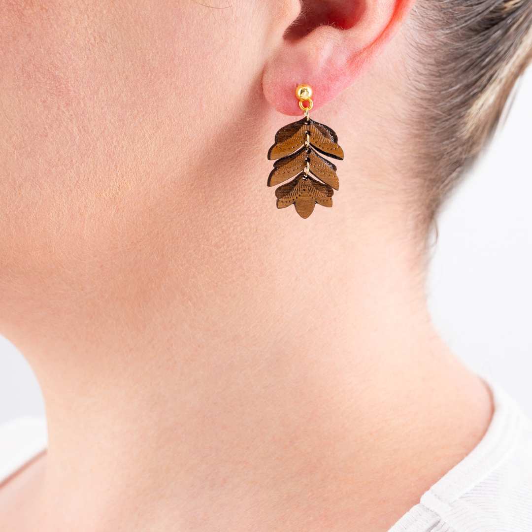Uler-Uleran Recycled Wood Earrings-0