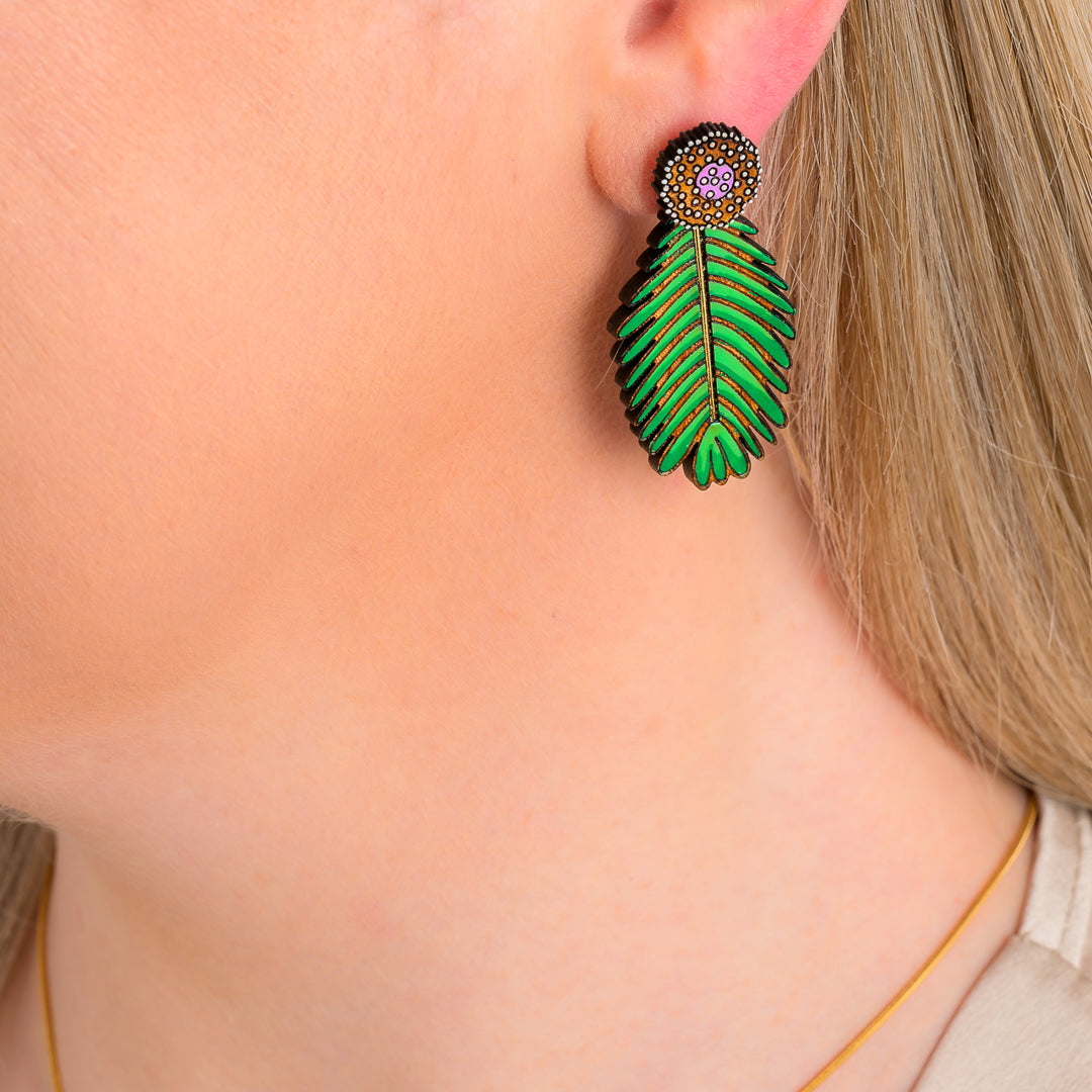 Paguro Upcycle Mimosa Reclaimed Wood Earrings-0