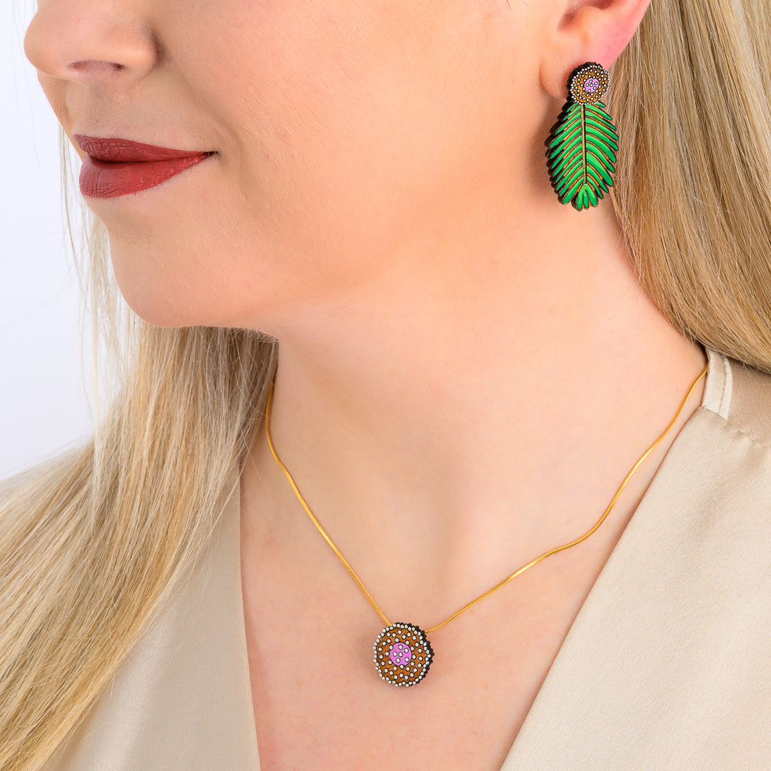 Paguro Upcycle Mimosa Reclaimed Wood Earrings-2
